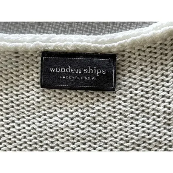 Wooden Ships Sz S/M Beach Pullover Sweater White Vacation Boho Cruise Relaxed - Picture 11 of 12